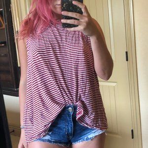 Red & White striped tank